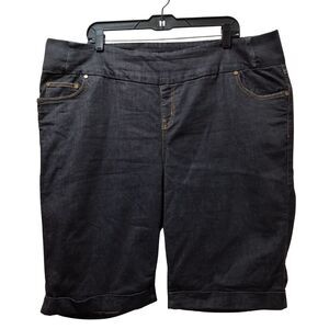 Women Within Denim Bermuda Shorts Women’s 22W Black Stretch Cuffed Pull-On 43x12